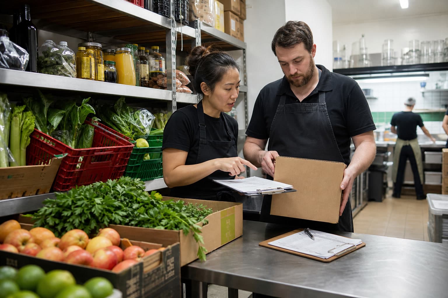 Back-of-house invoices and stock context